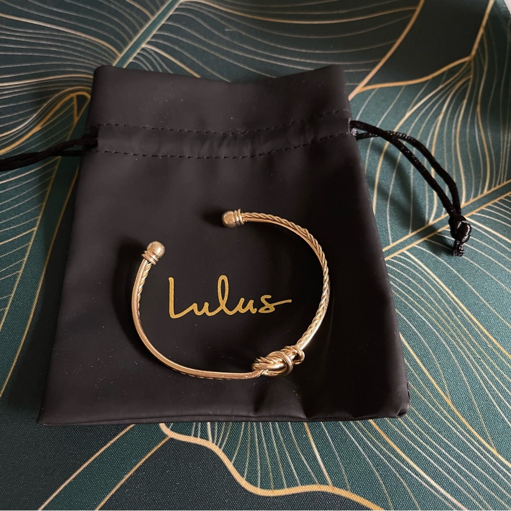 Gold Knot Bangle Bracelet